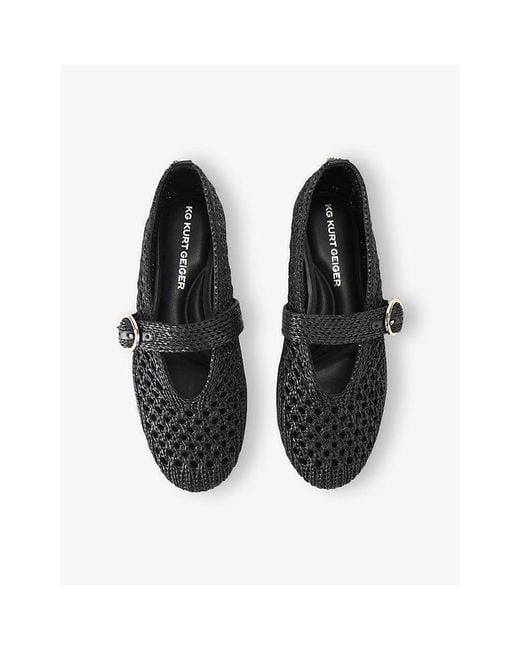 KG by Kurt Geiger Black Noor Woven Ballet Flats