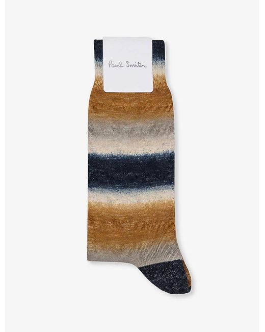 Paul Smith White Striped Cotton-blend Socks for men
