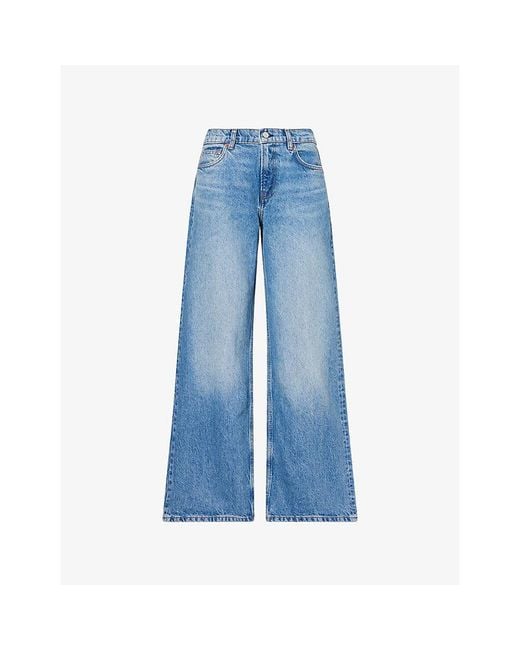 Reformation Blue Cary Low-Rise Slouchy Wide-Leg Denim Jeans