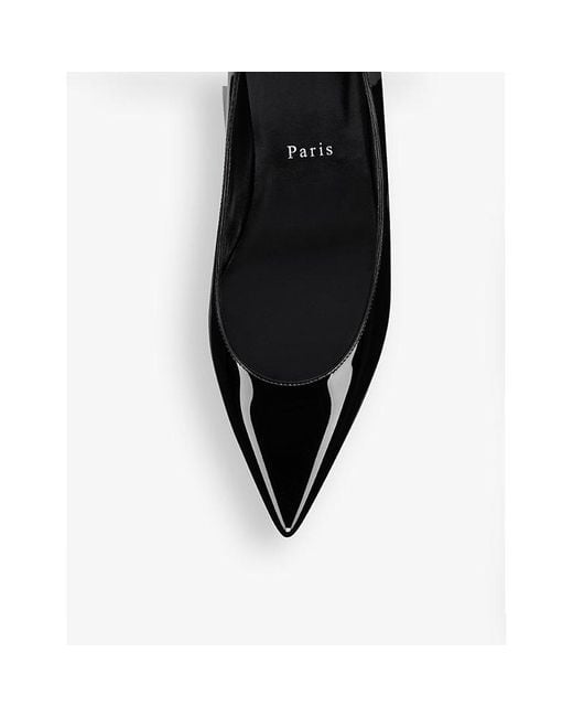 Christian Louboutin Black Hot Chickita Pointed-toe Patent-leather Pumps