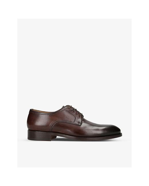Magnanni Shoes Brown Flex Leather Derby Shoes for men