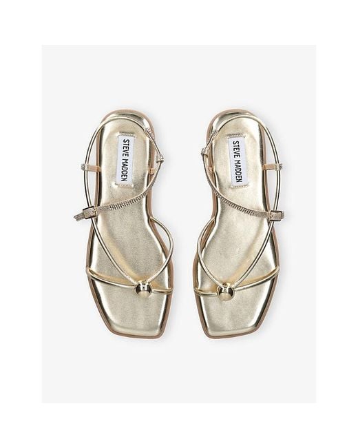 Steve Madden White Tiki Faux-Leather Sandals
