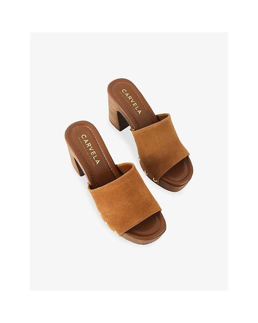Carvela Kurt Geiger Brown Novella Suede Heeled Mules