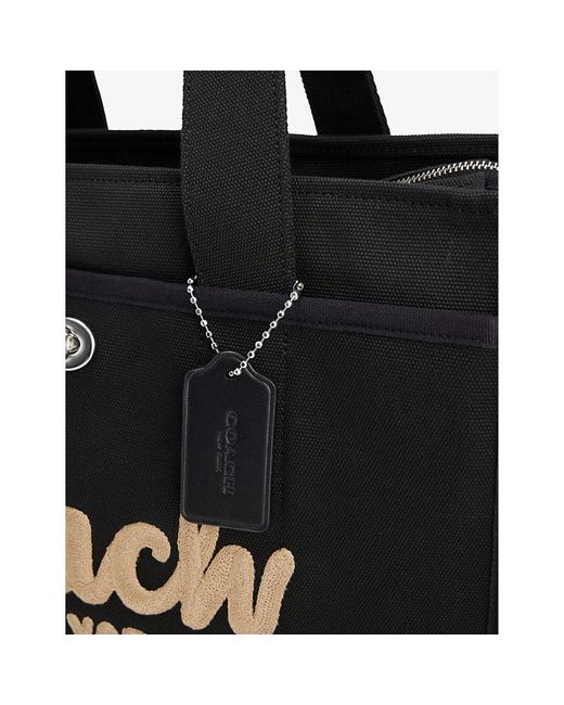 COACH Black Cargo 42 Logo-embroidered Detachable-strap Canvas Tote Bag