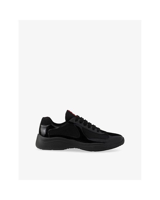 Prada Black America's Cup Patent-Leather Low-Top Trainers for men