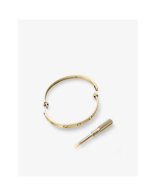 Cartier Natural Love Classic Brushed 18Ct- And 0.42Ct Diamond Bracelet