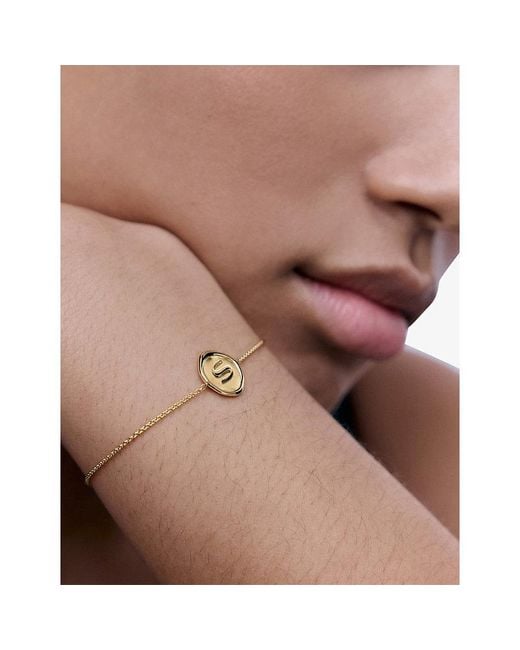 Monica Vinader Metallic Initial S Stamp 18Ct Vermeil Bracelet