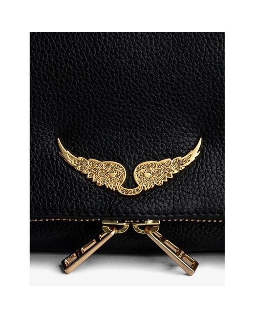 Zadig & Voltaire Black Rock Grained Leather Clutch