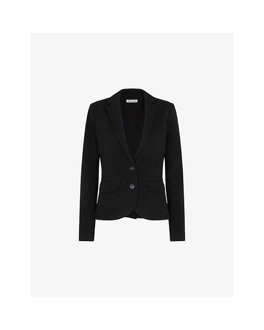 Whistles Black Single-breasted Slim-fit Cotton Jacket