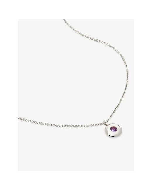 Monica Vinader White February Birthstone Sterling- Necklace