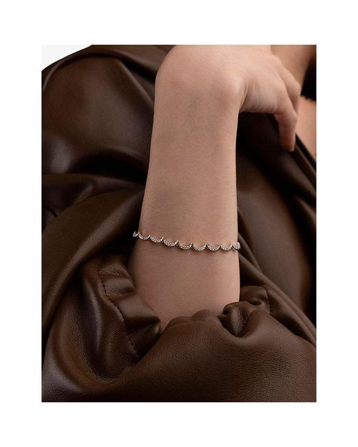 Apm Monaco White Wavy Sterling- And Cubic Zirconia Bracelet