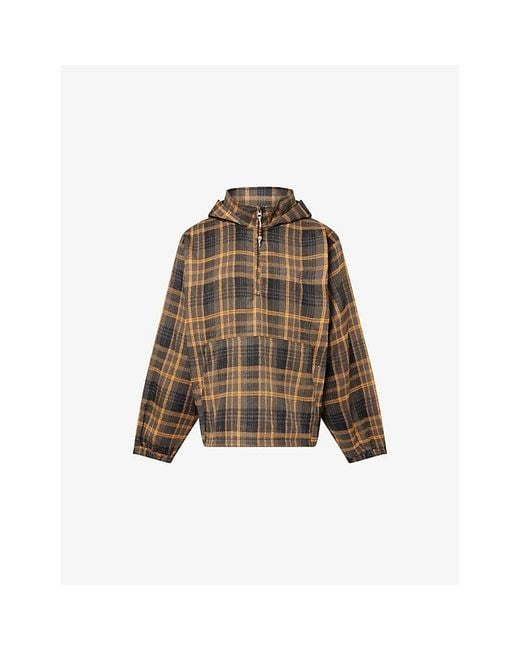 Heresy Brown Relaxed-Fit Check Woven Jacket