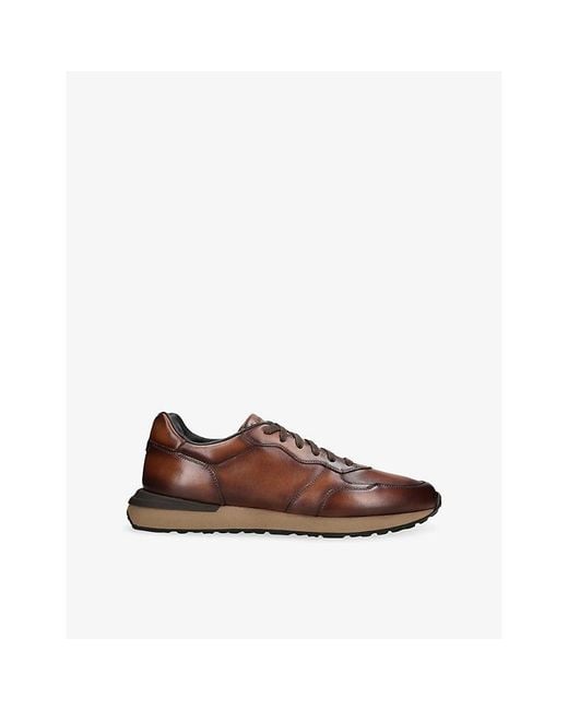 Magnanni Shoes Brown Syros Leather Trainers for men