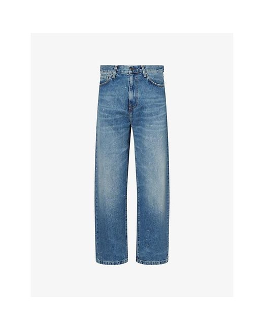 Carhartt Blue Landon Paint-Splatter Denim Jeans for men