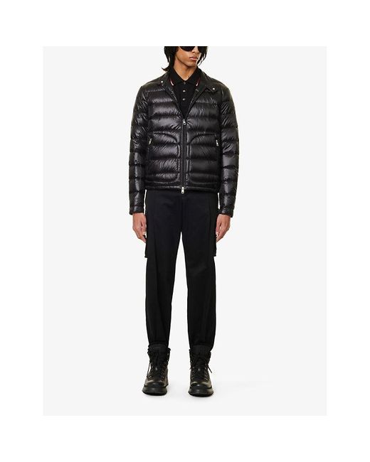 Moncler Black Acorus Brand-patch Regular-fit Shell-down Jacket for men