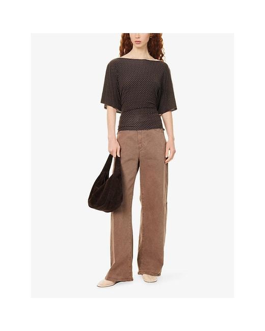 PAIGE Natural Arellia Barrel-Leg Denim Jeans