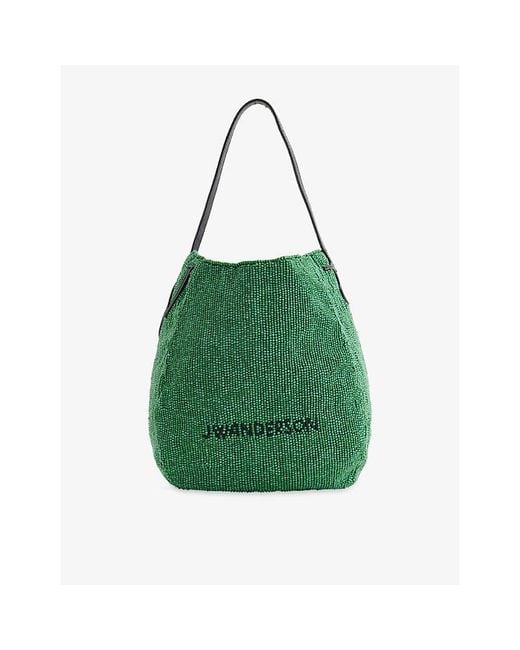 J.W. Anderson Green Beaded Small Bulb Bag