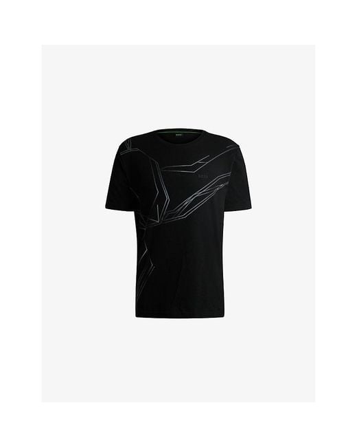 Boss Black Degradé-Print Short-Sleeve Cotton-Jersey T-Shirt for men