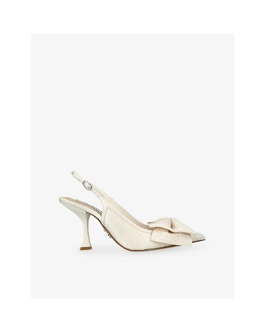 Steve Madden White Neasa Embellished Heels