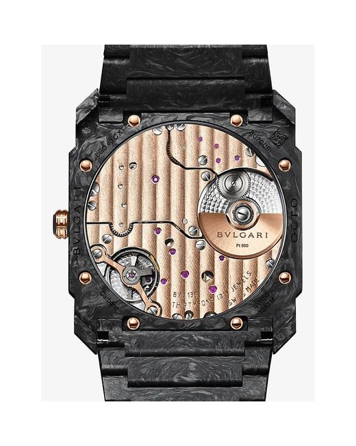 BVLGARI Black Unisex Re00014 Octo Finissimo Carbon Automatic Watch
