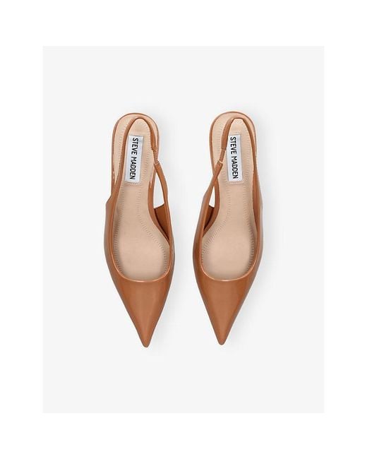 Steve Madden Natural Kittie Faux-Leather Slingbacks