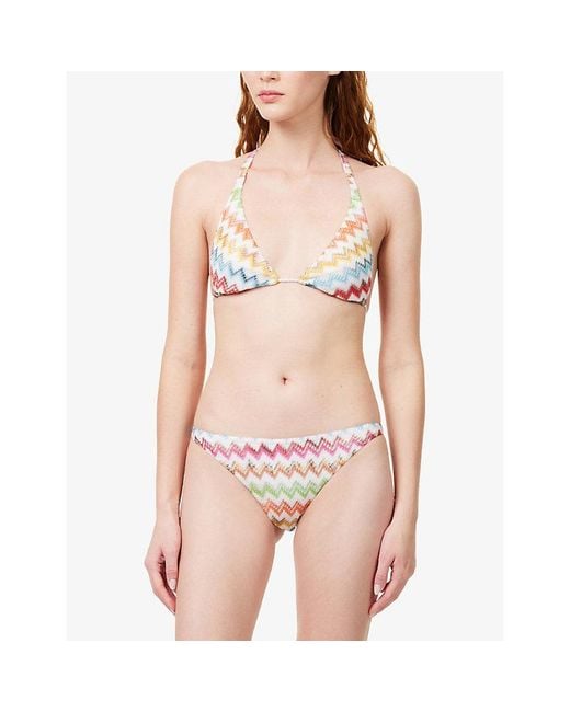 Missoni White Micro Zig-Zag Pattern Bikini Set
