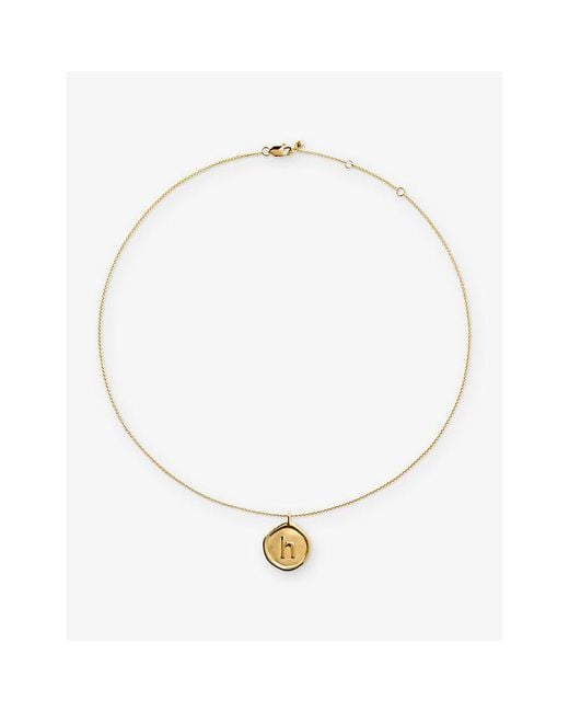 Monica Vinader Metallic Initial H Stamp 18Ct Vermeil Necklace
