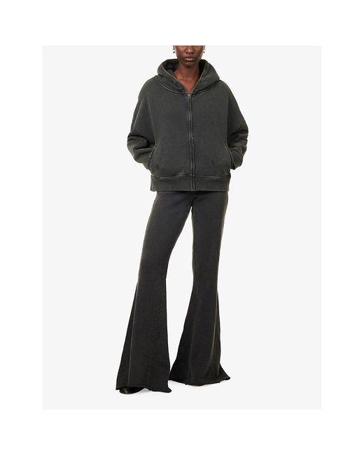 Entire studios Black Heavy Relaxed-Fit Flared Organic-Cotton Jersey Jogging Bottoms