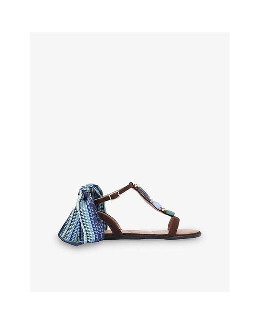 Carvela Kurt Geiger Blue Sorrento Gem Faux-Leather Sandals