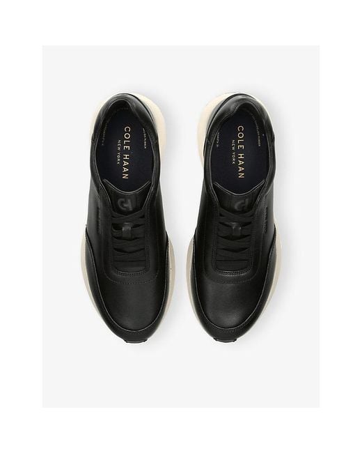 Cole Haan Black Grandpro Luxe Leather Trainers for men