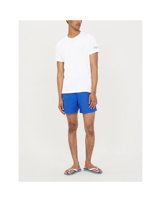 Polo Ralph Lauren Blue Traveller Logo-Embroidered Swim Shorts for men