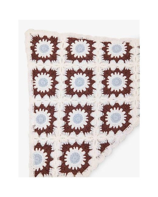 Maje White Triangular Crochet Scarf