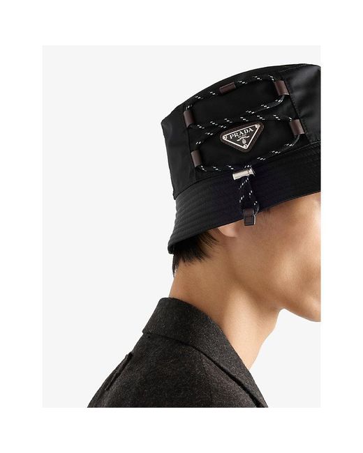Prada Black Speedrock Re-Nylon Bucket Hat