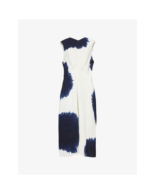 Proenza Schouler Blue Ella Graphic-print Woven Maxi Dress