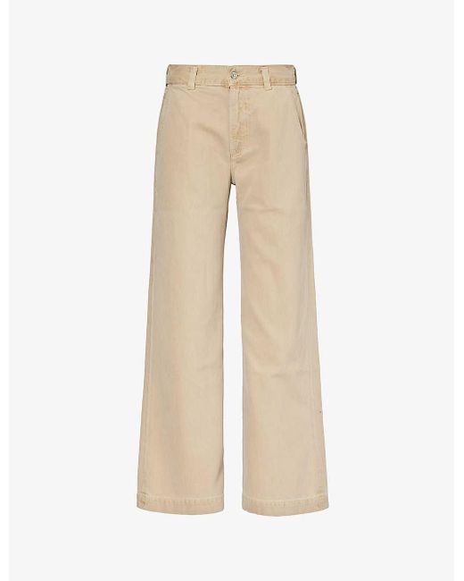 Citizens of Humanity Natural Beverly Mid-rise Wide-leg Woven Jeans