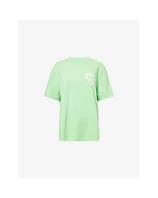 ADANOLA Green Ace Oversized Cotton-Jersey T-Shirt