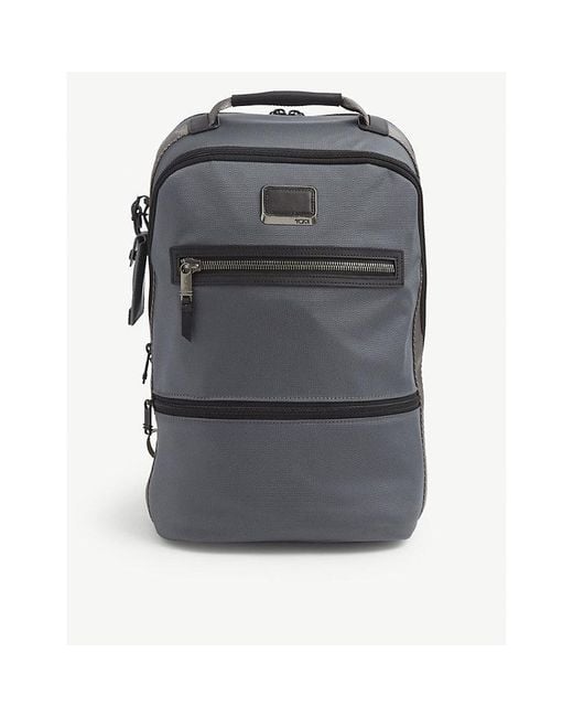 Tumi Gray Alpha Essential Shell Backpack for men