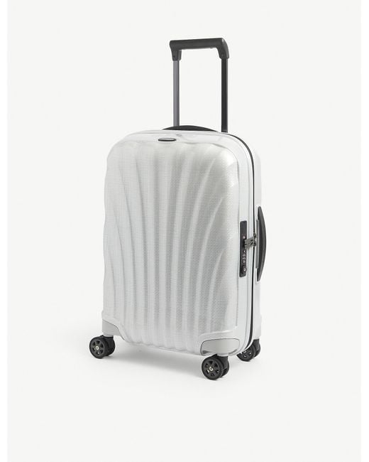 Samsonite White C-lite Spinner Hard Case 4 Wheel Cabin Suitcase 55cm