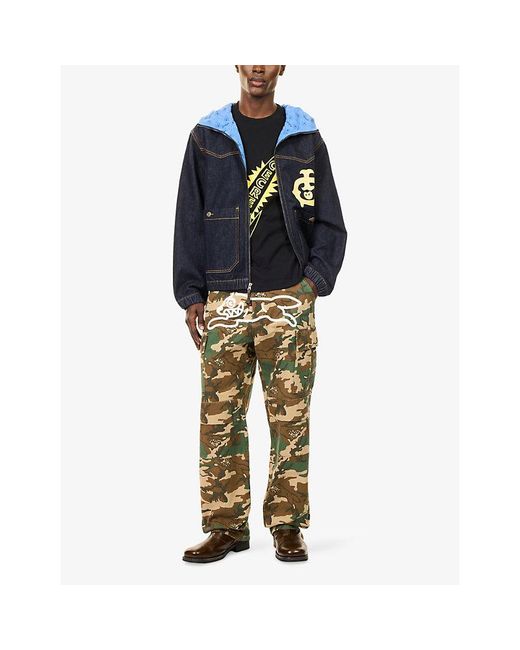ICECREAM Blue Western Logo-Print Denim Jacket for men