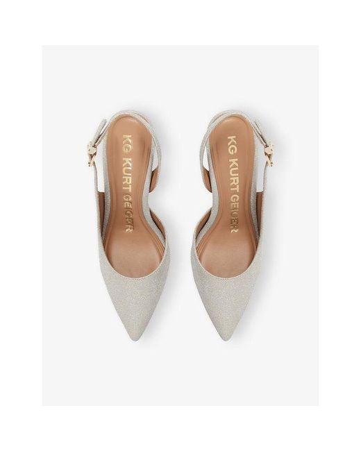 KG by Kurt Geiger White Aria2 Sling-Back Heeled Faux-Leather Courts