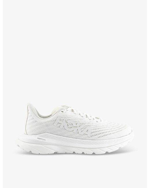 Hoka One One White Mach 5 Lightweight Recycled-polyester-blend Low-top Trainers for men