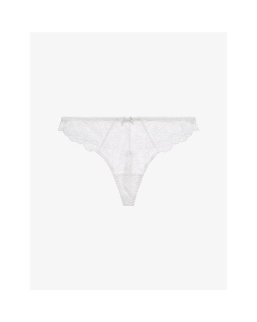 Aubade Multicolor Danse Des Sens Low-Rise Strech-Lace Embroidered Thong