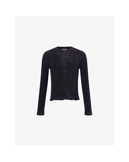 Barefoot Dreams Blue Cozychic Ultra Lite Cable Knit Cardigan