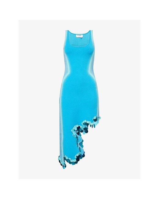 Ph5 Blue Aster Sequin Stretch-Knit Midi Dress