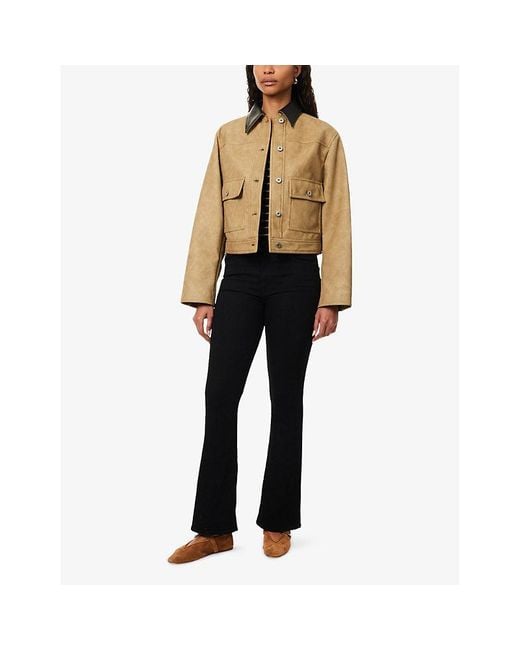 Mother Black The Weekender Flared-Leg Mid-Rise Denim-Blend Jeans