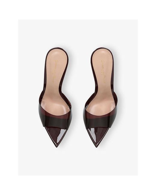 Gianvito Rossi Black Elle 85 Leather And Pvc Heeled Mules