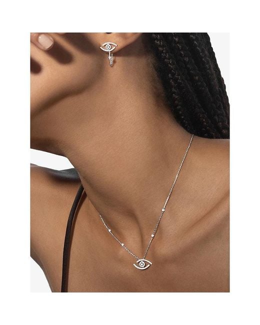 Messika White Lucky Eye 18Ct- And 0.26Ct Diamond Earrings