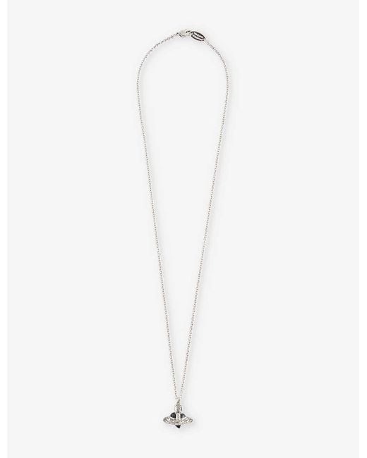 Vivienne Westwood White Heart Crystal-embellished Brass Necklace for men