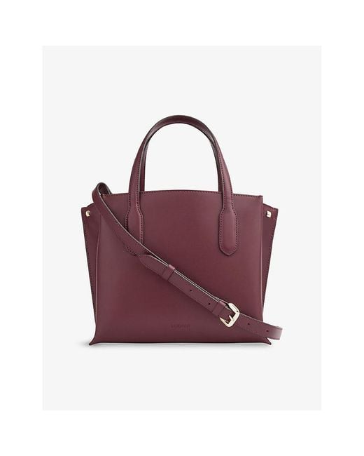 L.K.Bennett Purple Lola Leather Tote Bag