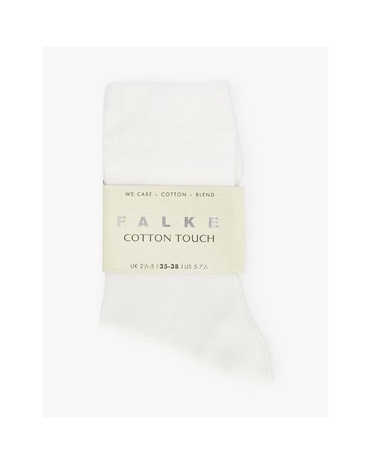 Falke White Cotton Touch Cotton-Blend Socks